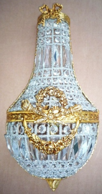 Balón de bronce y cristal de la lámpara de pared de cristal