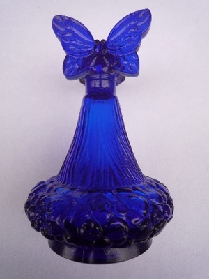 Botella de flor azul / H. 14 CM - Botellas