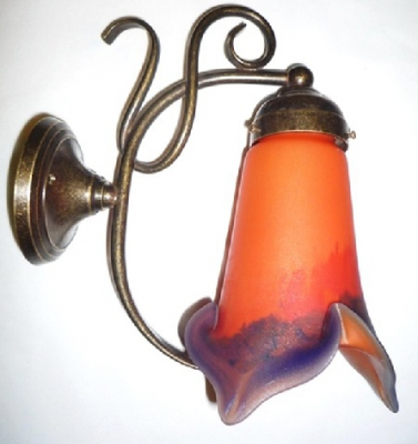Lámpara de pared Alouette en pasta de vidrio - tulipán largo punto naranja en pasta de vidrio