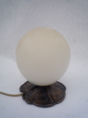 Lámpara Loto de loto 17 alabastro blanco. Altura 20 cm. Vidrio de pasta de latón sólido - Lámparas