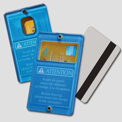 Llavero Creo-carte, soporte para tarjeta azul