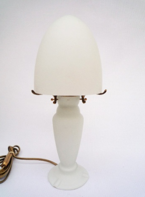 Lola lámpara de alabastro blanco. Altura 38 cm. Pasta de Cristal - Lámparas