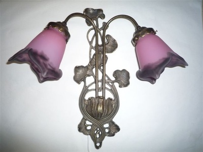 Nymphea lámpara de pared con dos tonos de lámpara en pasta de vidrio - PM tulipanes pointes color rosa berlingot