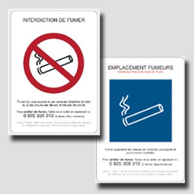 Paquete de 5 decretos no fumadores PVC 1mm