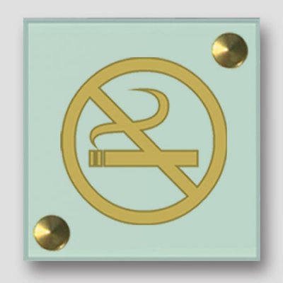 Plato de no fumadores imitación de vidrio