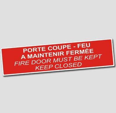 Señal de Incendio - Puerta cortafuego cerrada para mantener cerrado - French-English