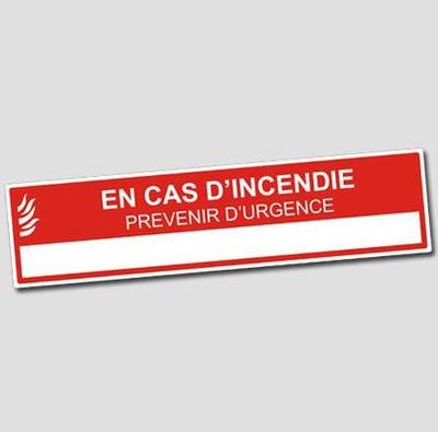 Señales de advertencia de incendio - Placa En caso de emergencia