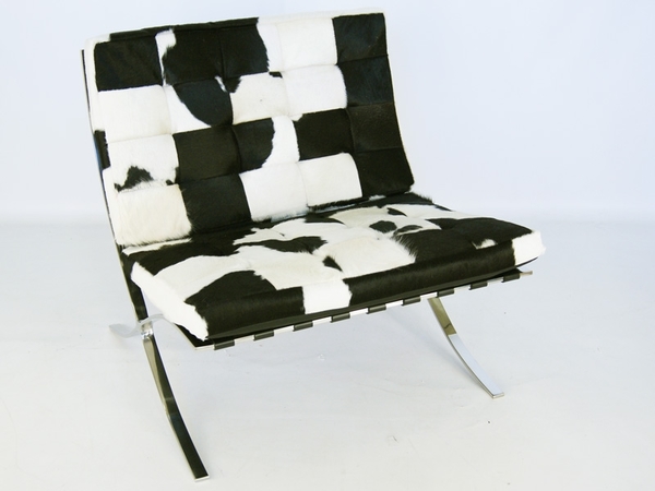 Silla Barcelona Pony - Negro & blanco